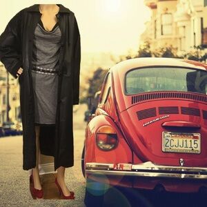 Vintage Full Length Genuine Leather Coat